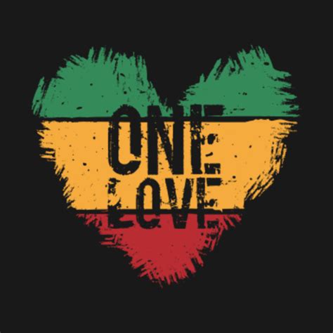 One Love Reggae Music Rasta Heart One Love T Shirt Teepublic