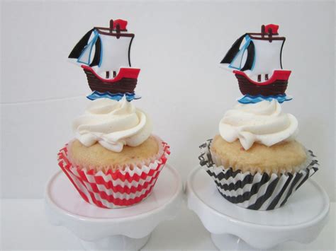 Barco Pirata Fiesta Pirata Toppers de Cupcakes Etsy España