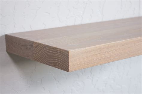 Solid White Wash Oak Floating Shelf Custom Sizes For Your Etsy Oak