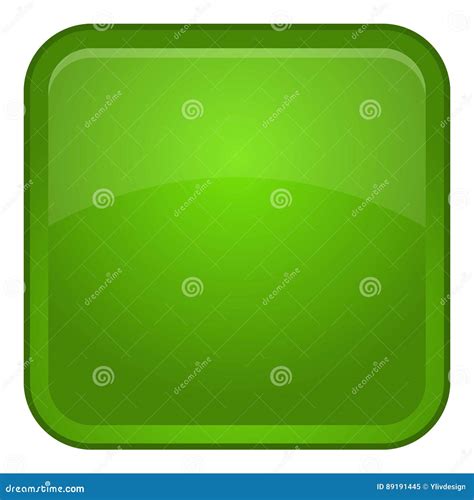 Green Button Icon Cartoon Style Stock Vector Illustration Of Hand