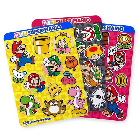 Super Mario – Planchas de Stickers • Diseños Muy Únicos