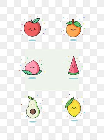 Icon Fruit Avocado Lemon Apple And Watermelon Apple Icons Fruit Icons