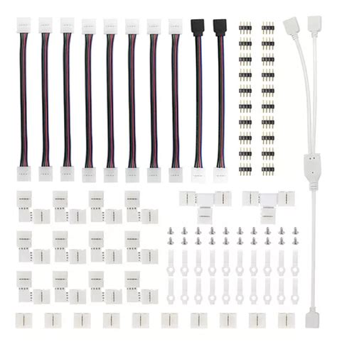 Pzs Kit Conector Broche Para Unir Tira Led Rgb Pines Mm Mercadolibre