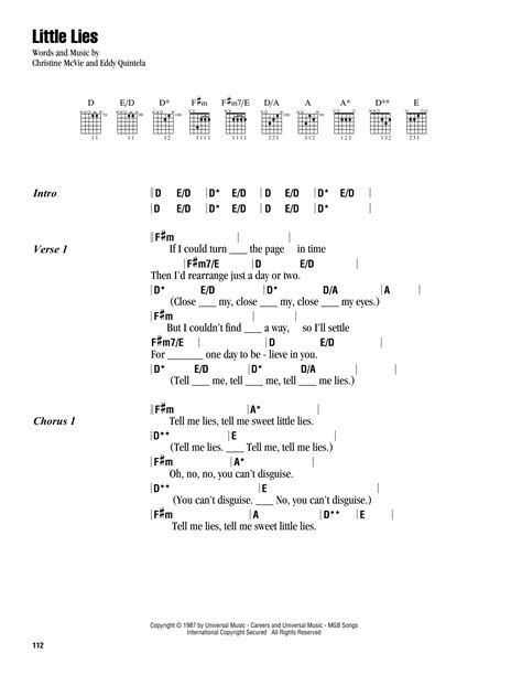 Little Lies by Fleetwood Mac - Guitar Chords/Lyrics - Guitar Instructor