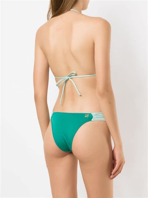 Brigitte Tatiana Melissa Color Block Bikini Set Green Farfetch