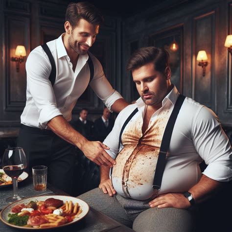 Dall•e Bell•ies On Tumblr Rich Men Being Fattened Up By Their Waiters