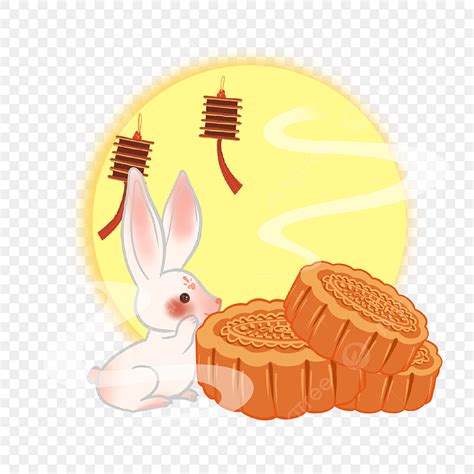 Mid Autumn Rabbit PNG Picture Hand Drawn Lamp Suit Deacon Halloween