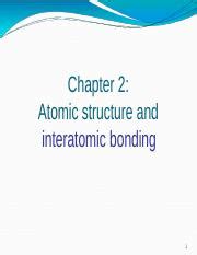 Atomic Structure And Interatomic Bonding Continued Meen Pptx