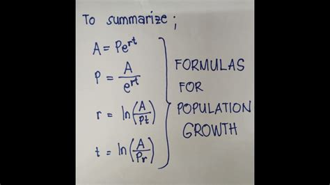 Population Growth Formula Derivation Population Mmw Youtube