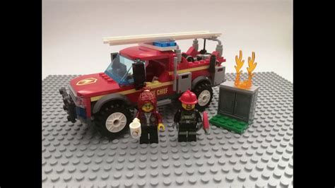 Lego Stopmotion City Fire Chief Response Truck Youtube