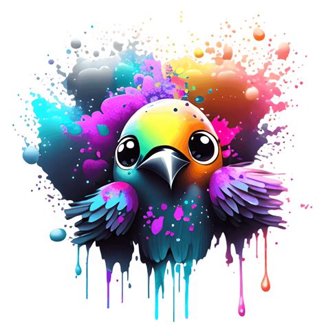 Kleurrijke Verf Splash Glitter Crow Creative Fabrica