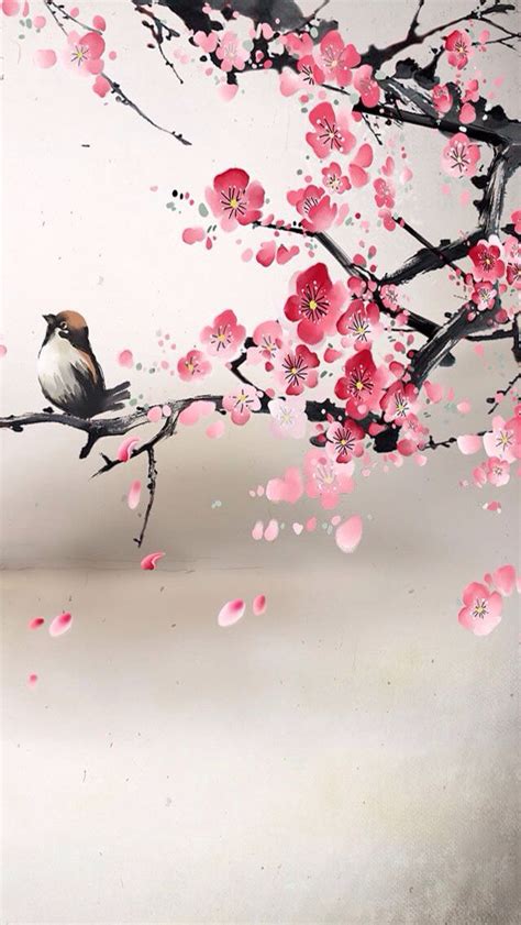 Cherry Blossom Drawing Wallpaper At Paintingvalley Explore