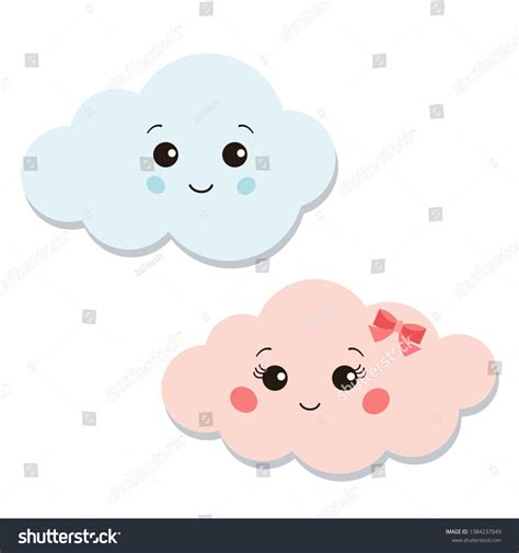 Clouds Icons Vector Set Isolated On Stock Vector (Royalty Free ...