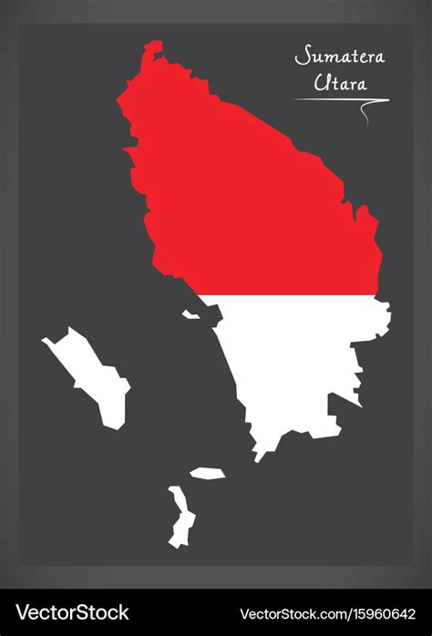 Sumatera utara indonesia map with indonesian Vector Image