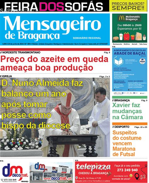 Mensageiro De Bragan A Jun Jornais E Revistas Sapo Pt