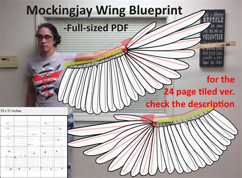 Mockingjay Wing Blueprint - PDF Printable by Sunnybrook1.deviantart.com ...