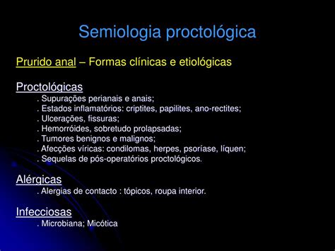 Ppt Patologia Peri Anal Disciplina De Cirurgia Clínica 4º Ano Da