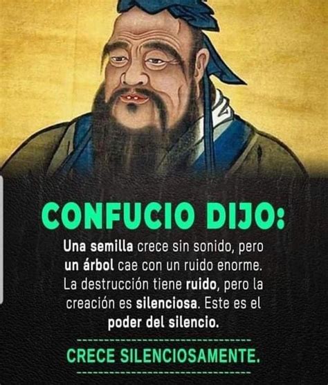 Confucio Dijo Una Semilla Crece Sin Sonido Pero Un Rbol Cae Con Un