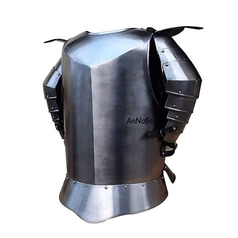 Annafi Medieval Shoulder Guard Steel Breastplate Antique Armor Body