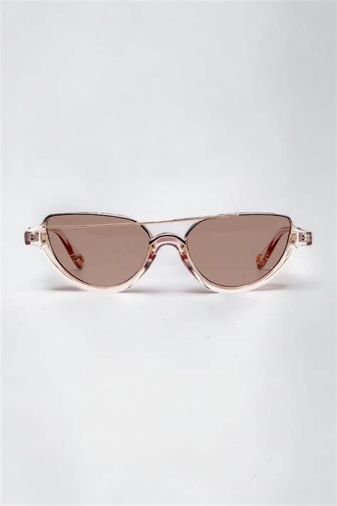 REN accesories Florin Özel Tasarım Cat Eye Kadın Nude Renk Şeffaf Çerçeve Güneş Gözlüğü Fiyatı