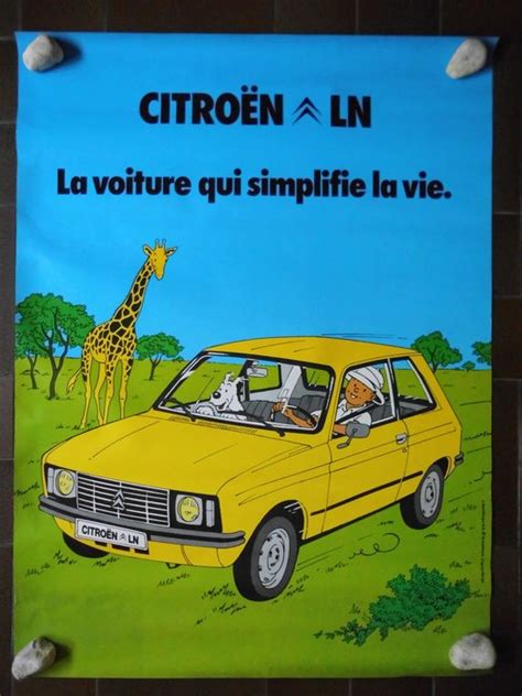 Tintin Affiche publicitaire Citroën LN 1979 Catawiki