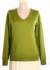 Women's V Neck Cashmere Sweater (Apple Green)