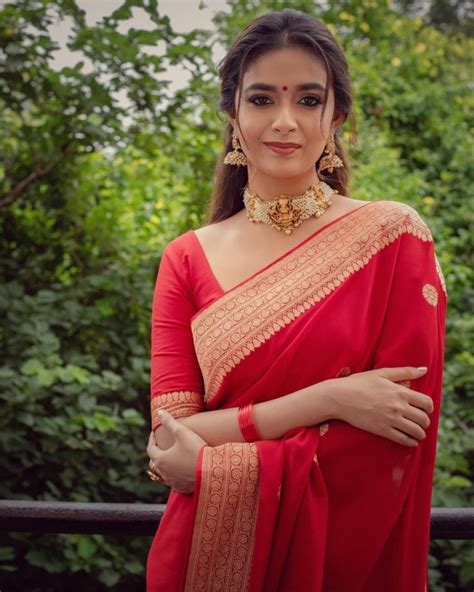 Keerthy Suresh In Traditional Red Saree South Indian Actress Atelier