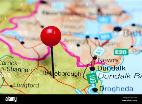 Bailieborough pinned on a map of Ireland Stock Photo - Alamy