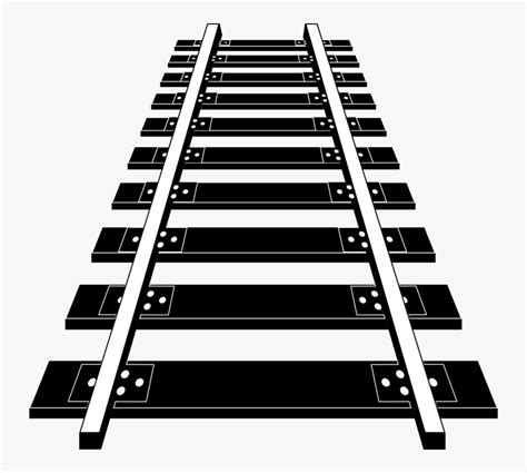 Railroad Tracks Png Image Free Download - Train Track Clipart Black And ...