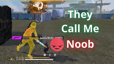 Random Players Call Me Noob And I Challenge 1 Vs 2 Free Fire