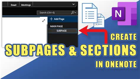 Onenote Create Subpages Sections Easily Youtube