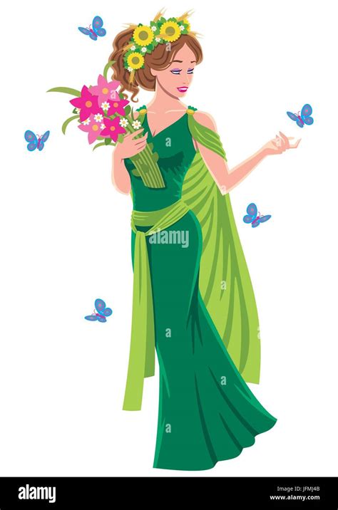 Greek Goddess Demeter Over White Background Stock Vector Image And Art