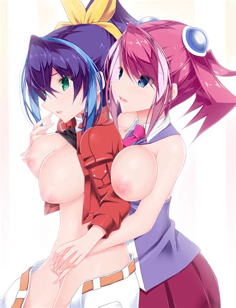 Rule 34 - 2girls aqua eyes areolae blue eyes bow breasts calcio celina