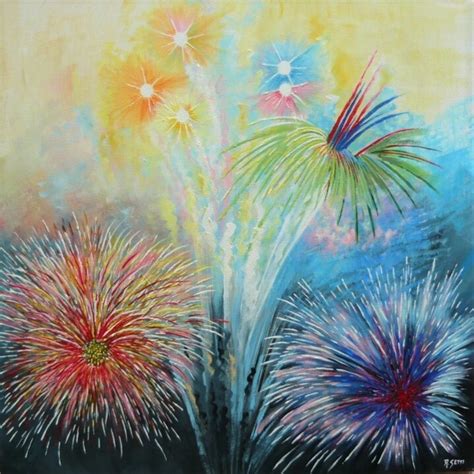 Feux D Artifice Painting By Anita Setti Artmajeur