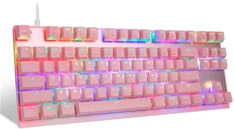 Teclado Gamer Mecanico Rgb Rosado Pink Cuotas Sin Interés