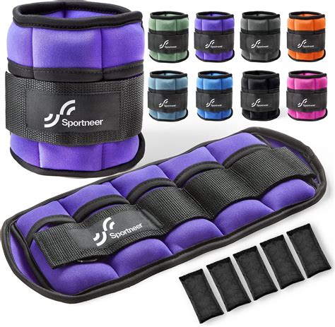 Sportneer Ankle Wrist Weights Set 2lb Fully Adjustable Weights Ankle