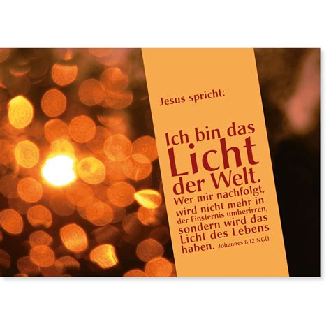 Weihnachtskarte Johannes 8 12 Bibel Liga