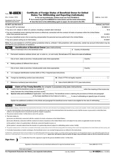 Form W-8BEN | Resources | Capital International Group