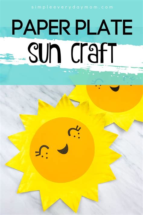 Paper Plate Sun Craft For Kids Free Template Sun Crafts Spring