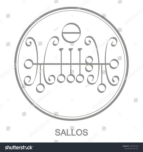 Vector Icon Symbol Demon Sallos Sigil Stock Vector Royalty Free