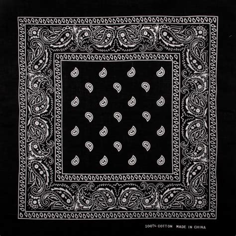 Ba Bandana Kopftuch Halstuch Design Paisley Farbe Schwarz