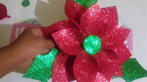 Como Hacer Flor De Noche Buena O Flor De Pascua Con Foami YouTube