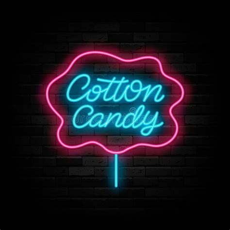 Cotton Candy Neon Lettering Sign With Frame Sweet Shop Logo Cake