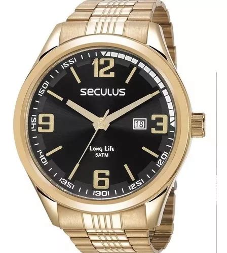 Reloj Seculus Long Life 23645gpsvda3 Para Hombre Placa Correa Dorada