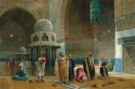 Prayer In The Mosque Of Sultan Hasan Cairo By Charles Robertson Artvee