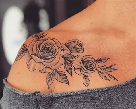 Rose shoulder tat Tattoo schulter frau blumen Tätowierungen