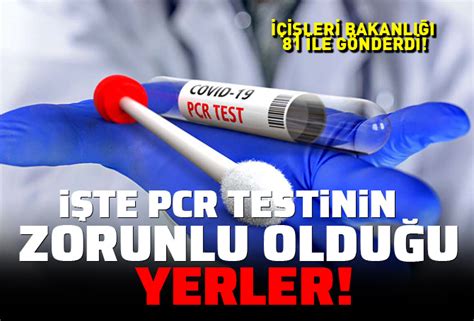 Son Dakİka İçişleri Bakanlığından 81 İle Pcr Testi Zorunluluğu