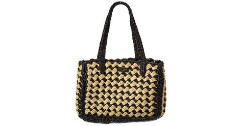 Kate Spade High Tide Raffia Straw Tote In Black Lyst