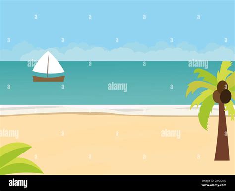 Illustration of a sunny beach Stock Photo - Alamy