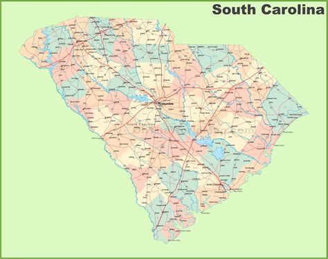 Map Of South Carolina Towns - Map Worksheets